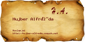 Hujber Alfréda névjegykártya